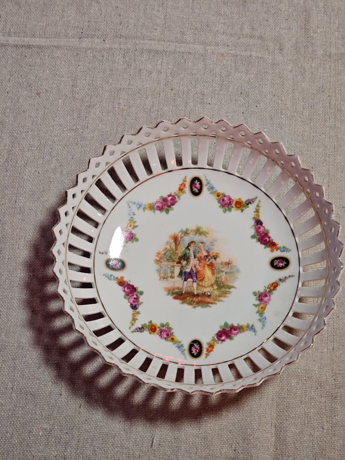 German Filigray bowel classic iconography  8 " w x 2' high early 1900s