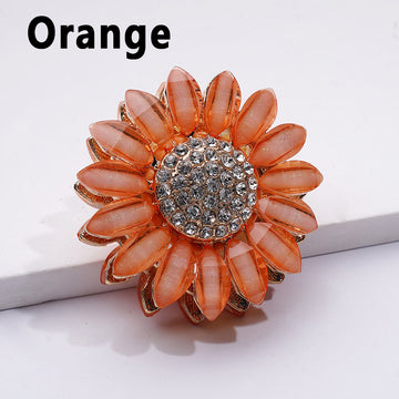 Fantastic Fancy Gold Alloy Chrysanthemum Flower with Shiny Rhinestones Clay Beads, Around 42MM