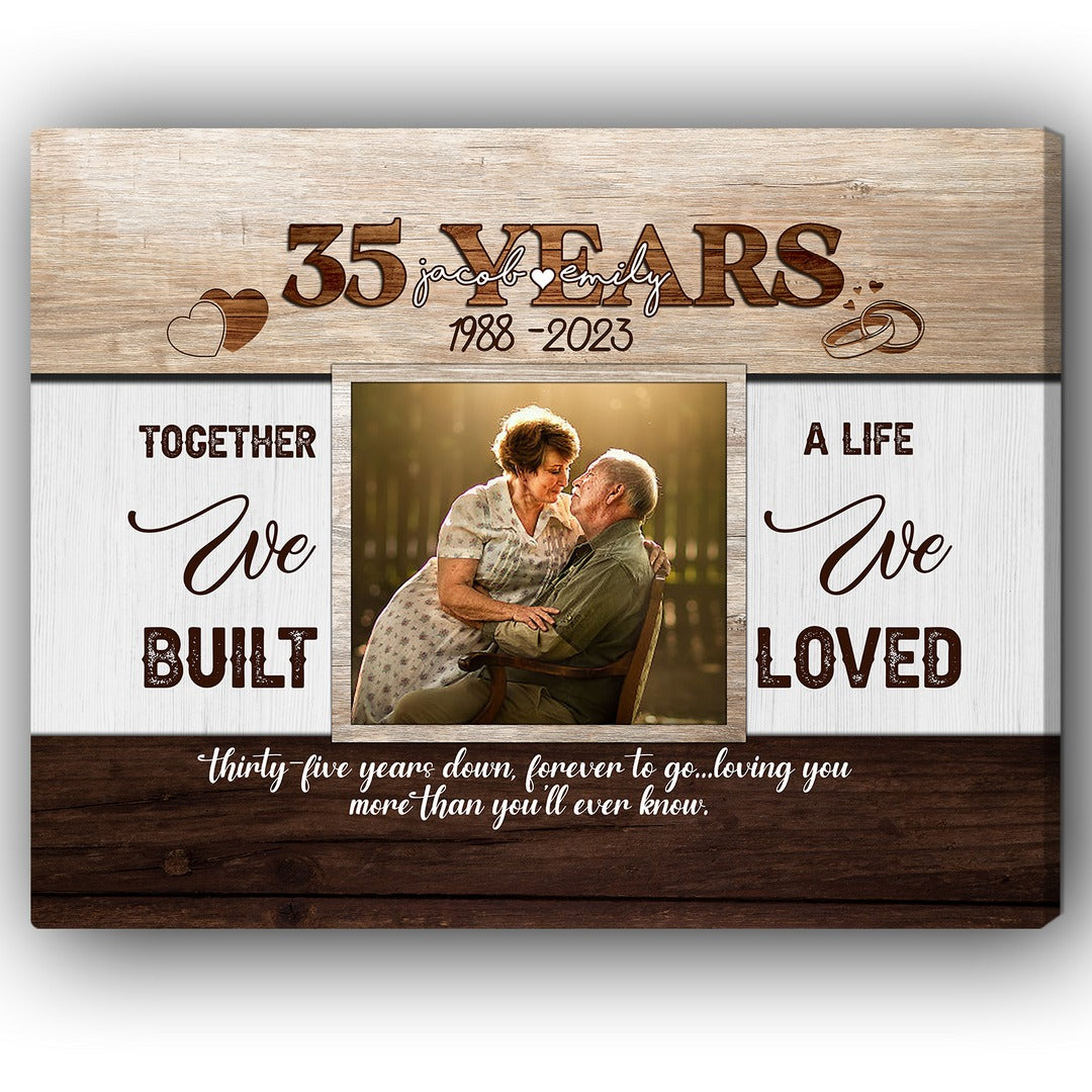 35 Years of Marriage - Happily Married Couple - 35th Wedding Anniversary  Gift