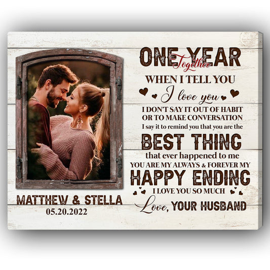 Personalized 1st Wedding Anniversary gift for Husband for Wife - One Year  Together - Custom Canvas - MyMindfulGifts – My Mindful Gifts