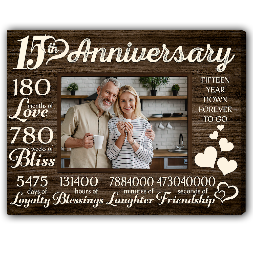 Personalized 15-year wedding anniversary gift for her - 180 months of love