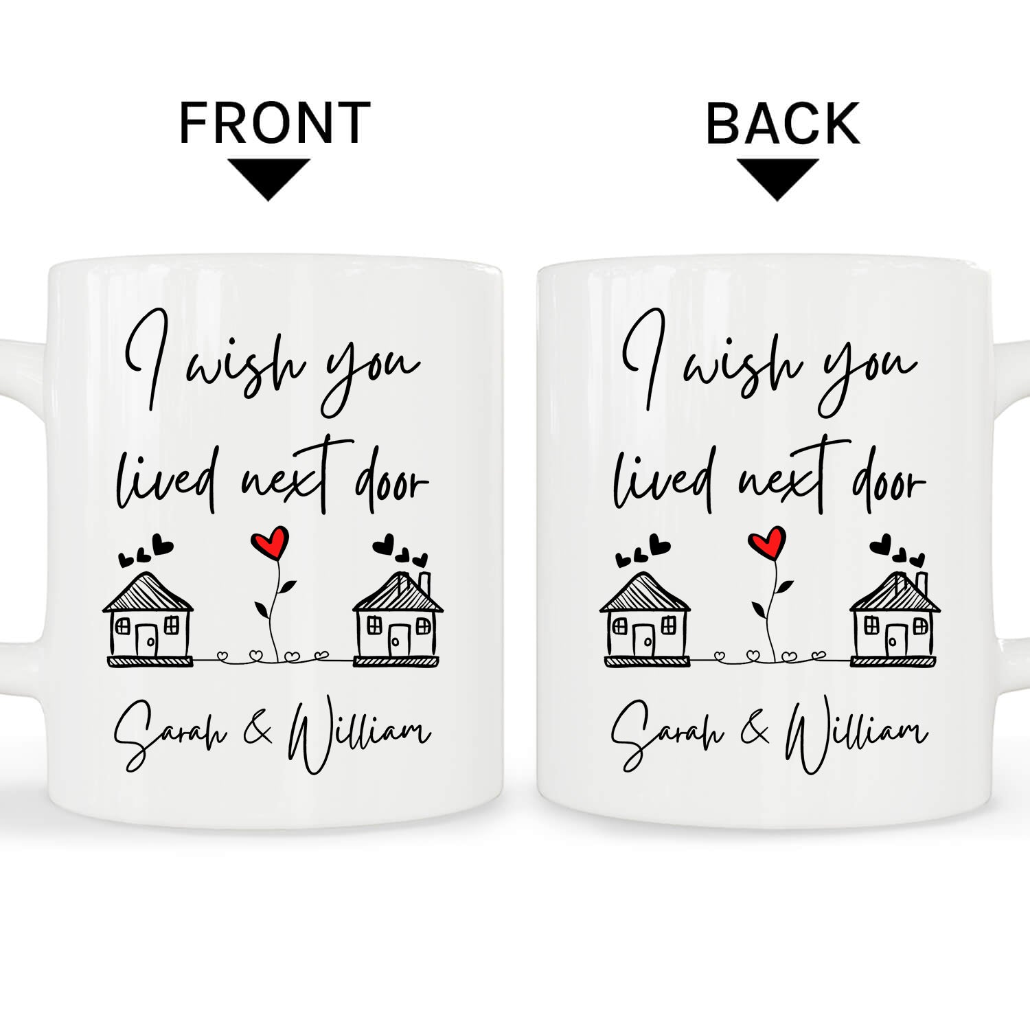 I Wish You Lived Next Door - Personalized Anniversary gift