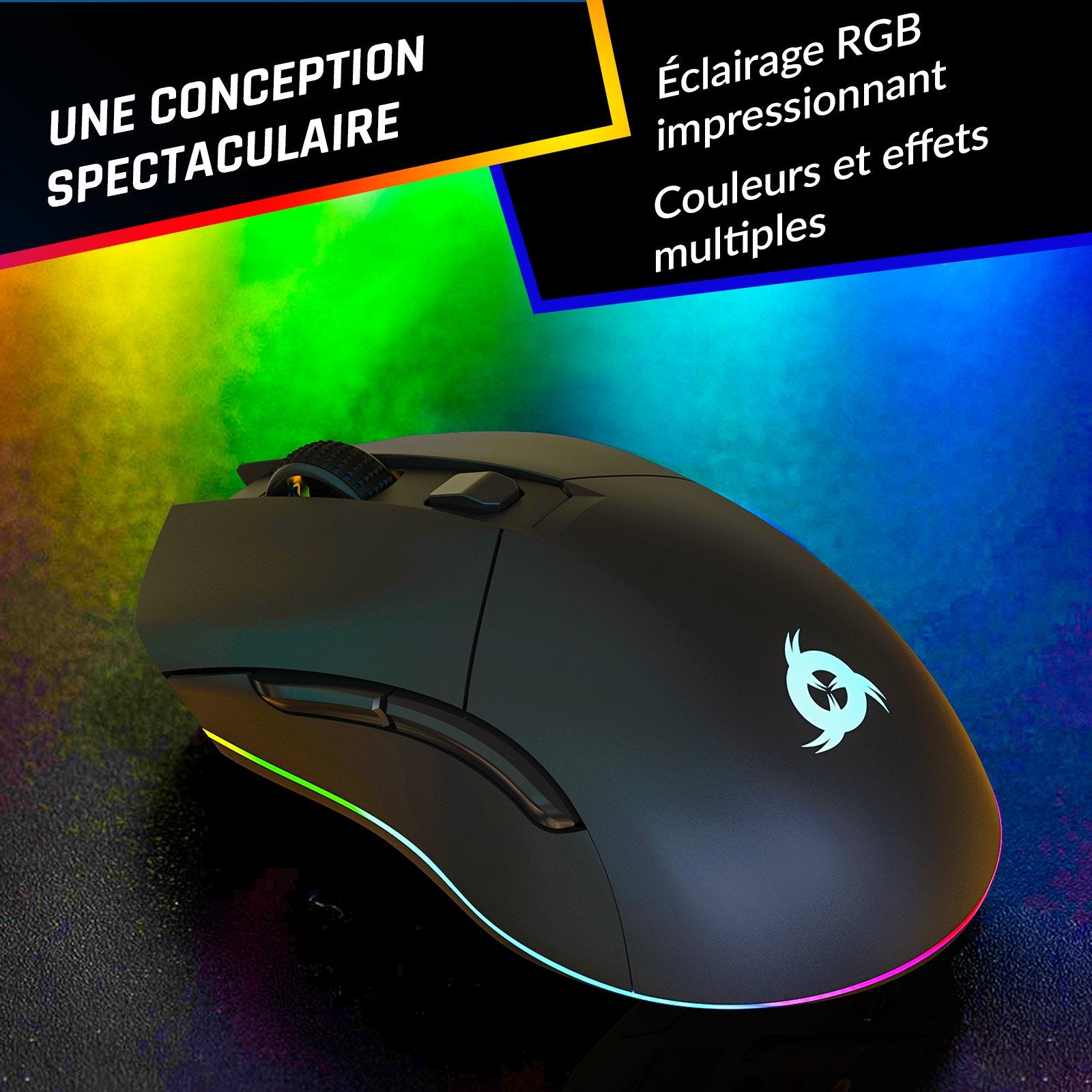 KLIM Blaze Pro - Souris Gamer sans Fil RGB Rechargeable avec