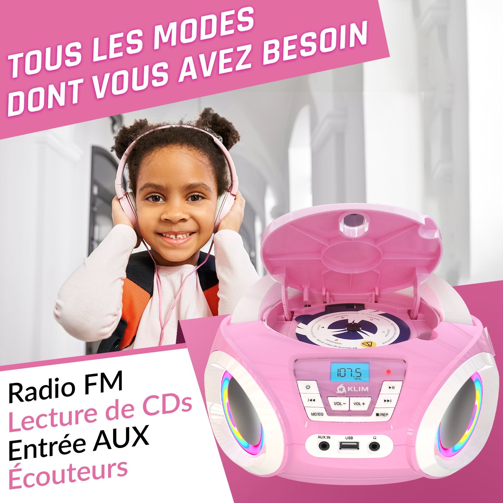 KLIM Candy Lecteur CD Enfant