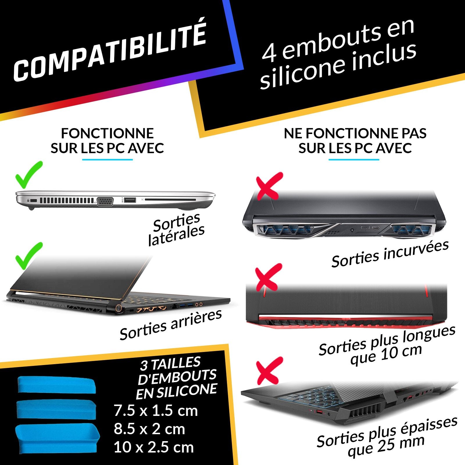 Support pour ordinateur Klim Techs KLIM Tornado Refroidisseur PC Portable -  NOUVEAU + INNOVANT - Refroidissement Rapide - Extracteur d'air USB pour  Ordinateurs Portables - Compact +