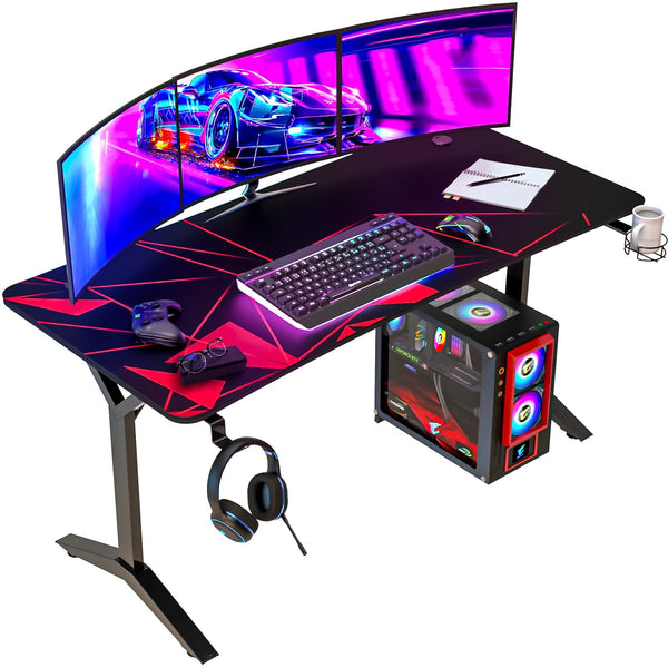 KLIM K120 - Bureau Gaming 120 x 60 cm + Gestion des câbles et Tapis de  Souris 