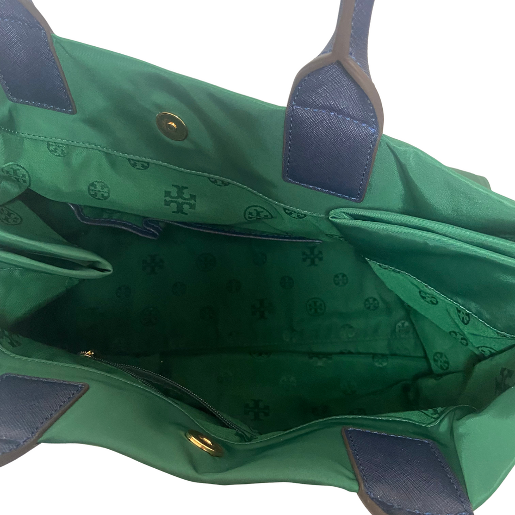 Tory Burch Green 'Ella' Nylon Tote Bag | Gently Used | | Secret Stash