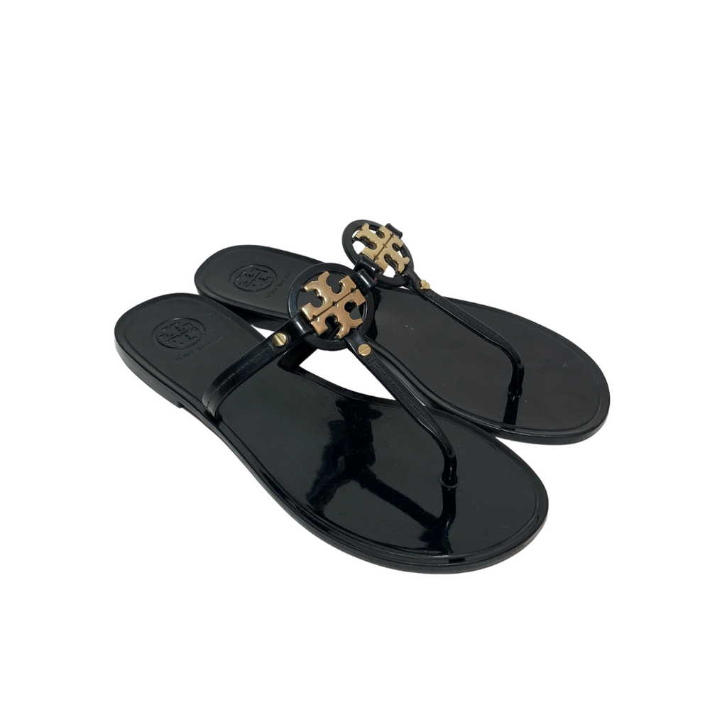 Tory Burch Black Miller Jelly Thong Sandals | Pre Loved | | Secret Stash