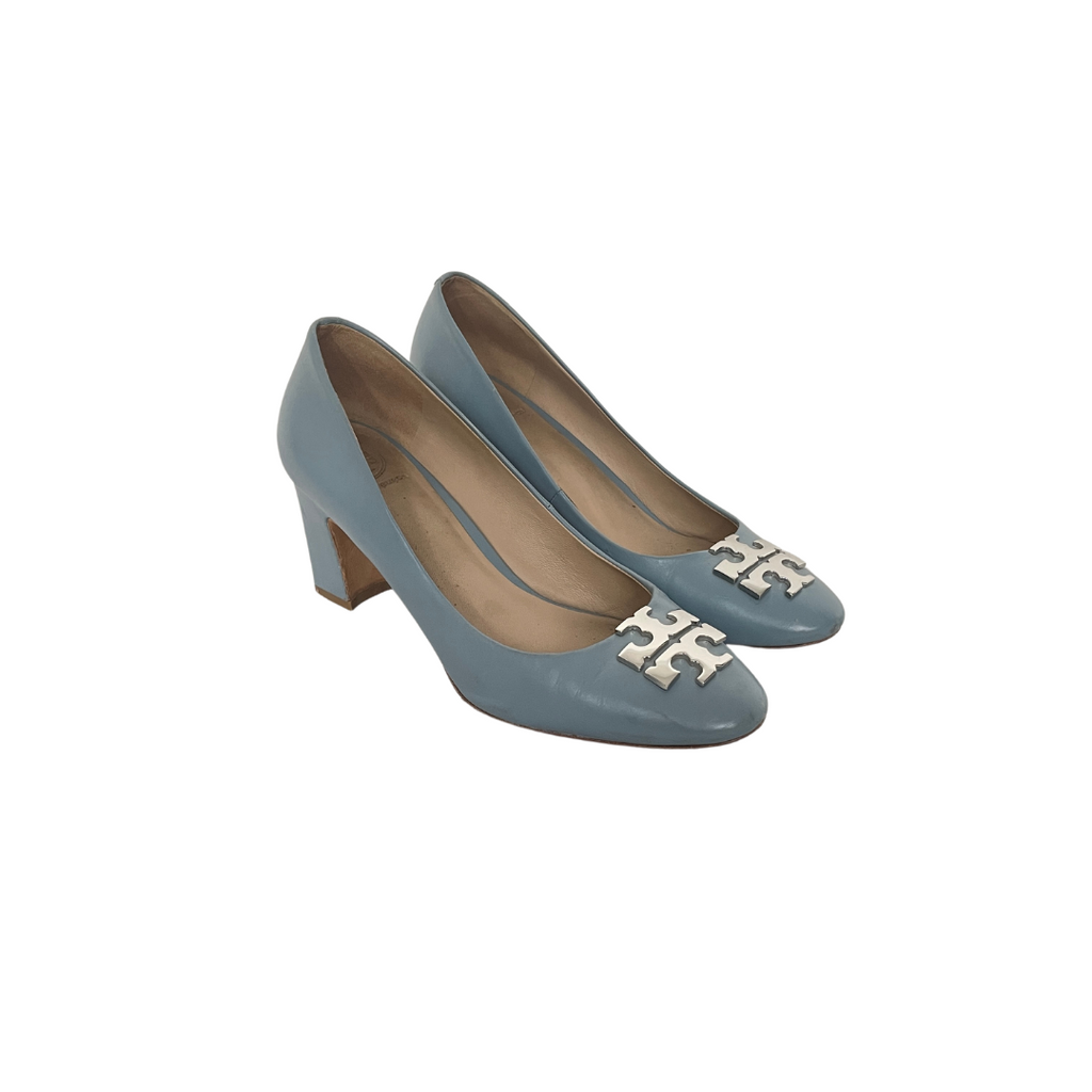 Tory Burch 'Raleigh' Blue Block Heel Pumps | Pre Loved | | Secret Stash