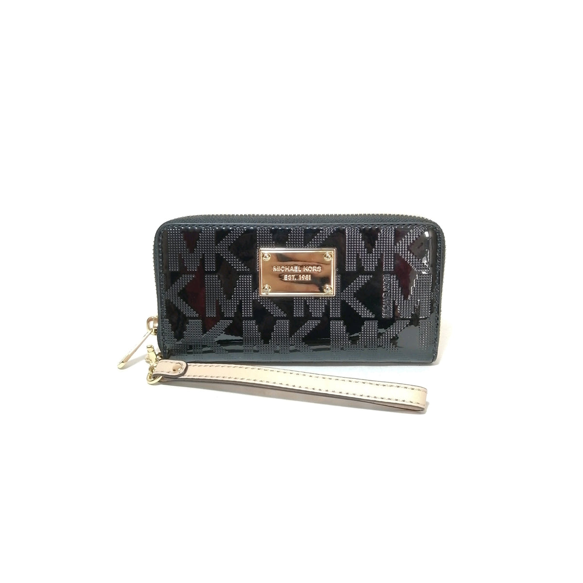 michael kors black patent leather wallet