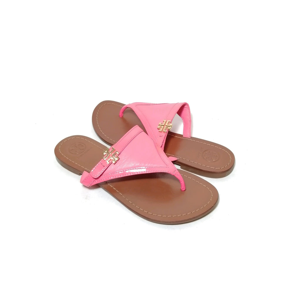 Tory Burch Neon Pink Thong Flat Sandals | Pre Loved | | Secret Stash