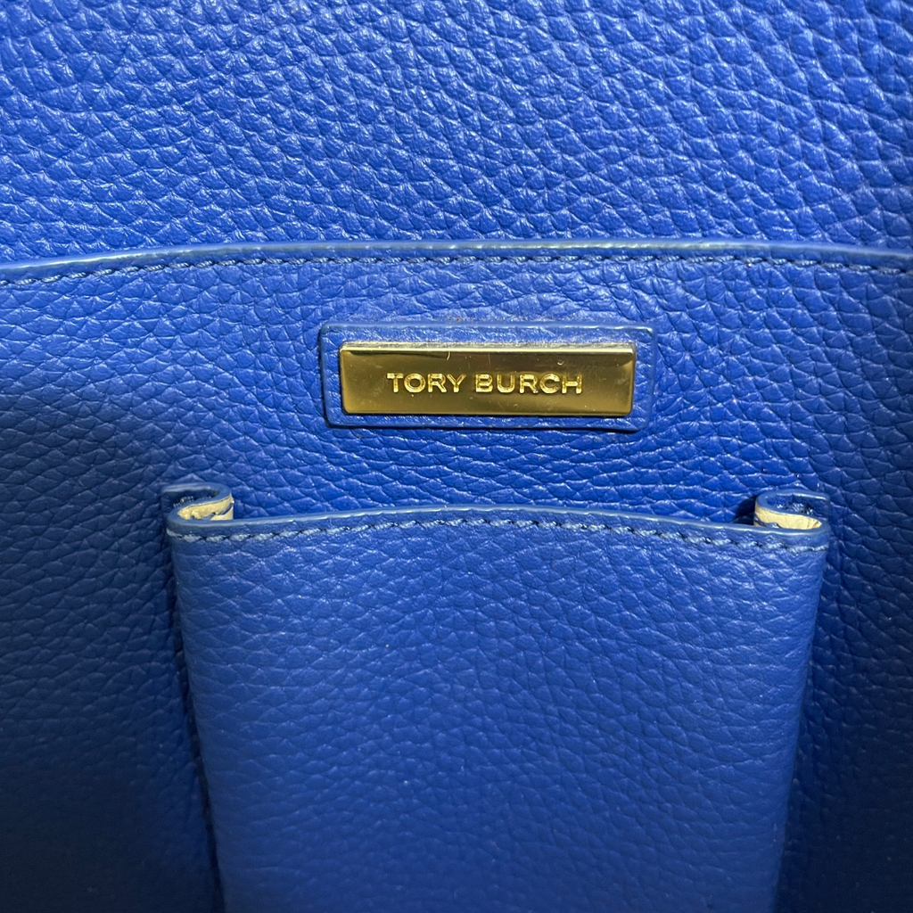 Tory Burch Cobalt Blue 'Perry' Pebbled Leather Tote | Gently Used | |  Secret Stash