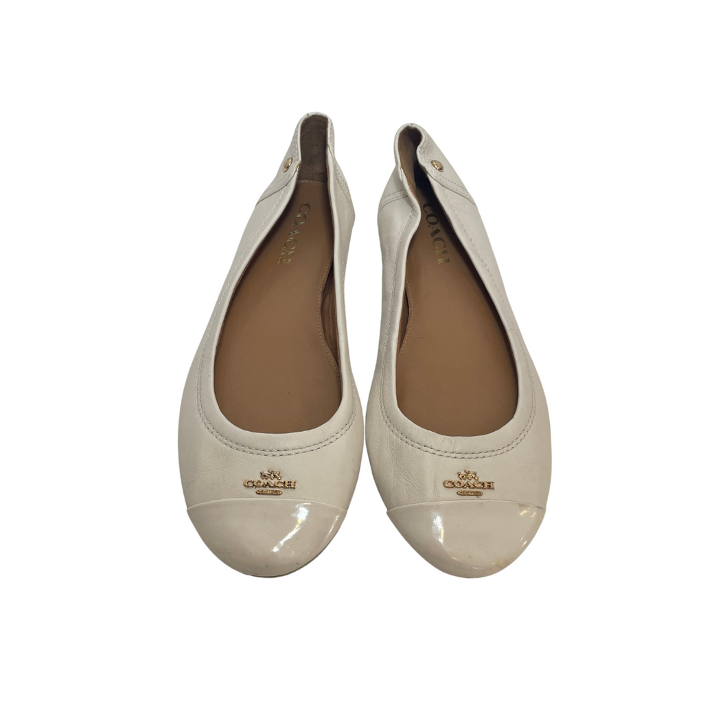 Coach Cream 'Chelsea' Leather Ballet Flats | Pre Loved | | Secret Stash