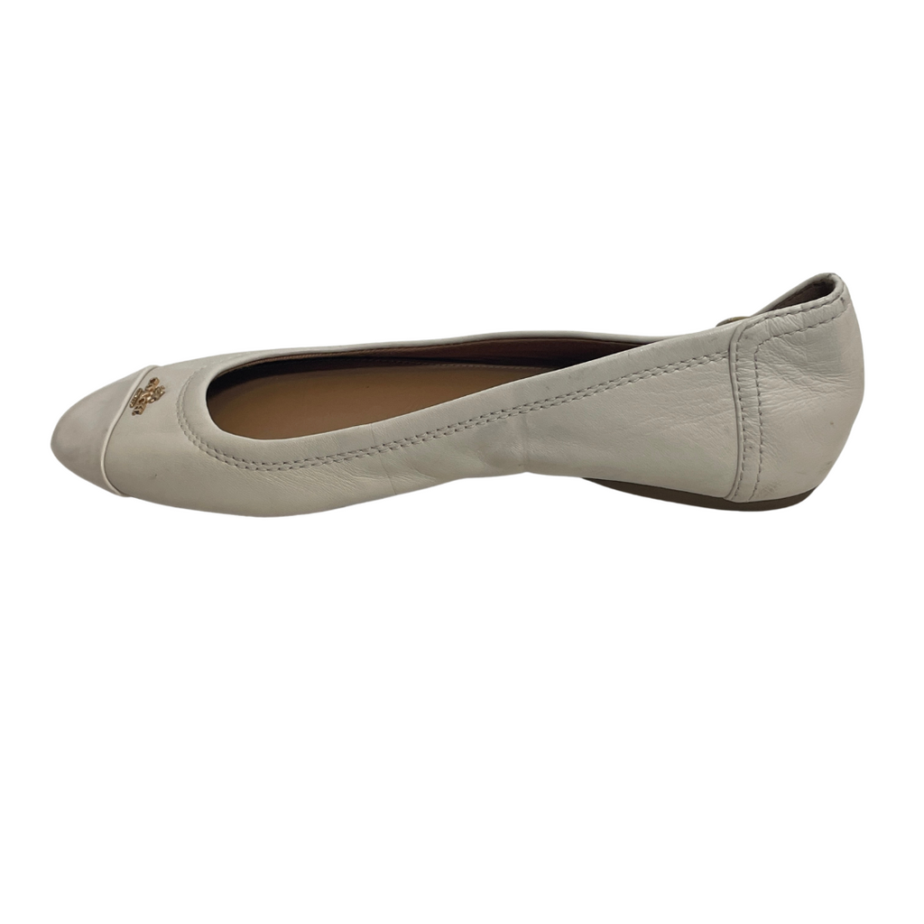 Coach Cream 'Chelsea' Leather Ballet Flats | Pre Loved | | Secret Stash