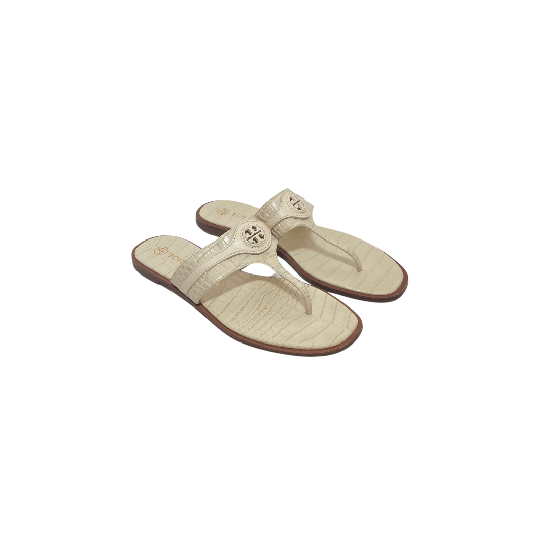 Tory Burch Cream Leather 'Carson' Sandals | Gently Used | | Secret Stash