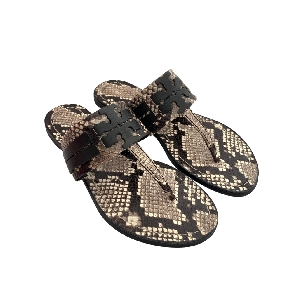 Tory Burch Snakeskin Leather 'Leigh' Thong Sandals | Brand New | | Secret  Stash