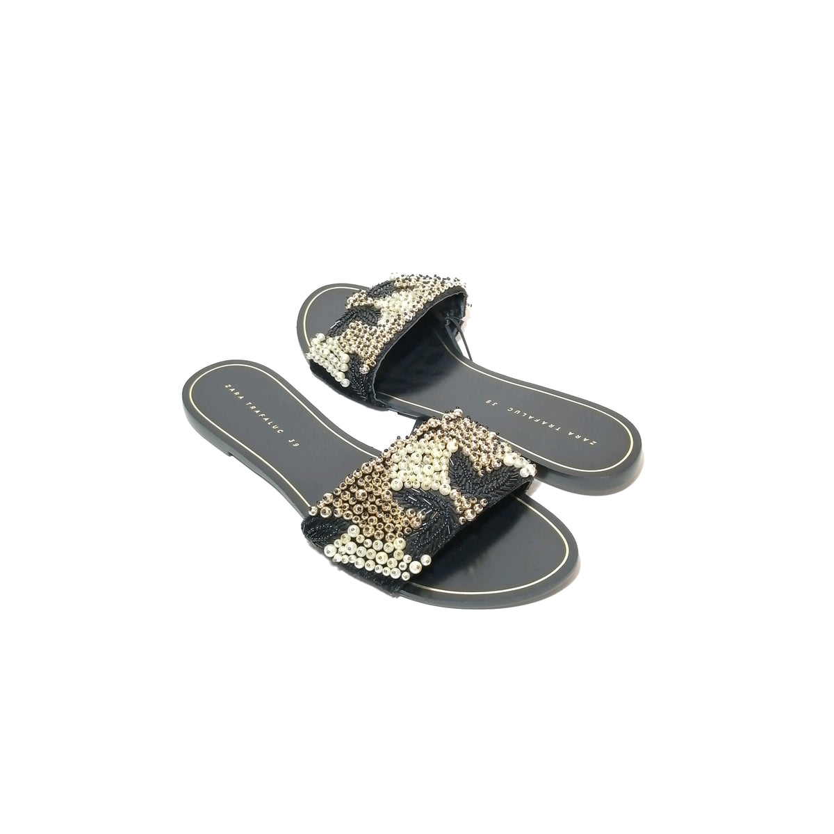 zara slides with beads