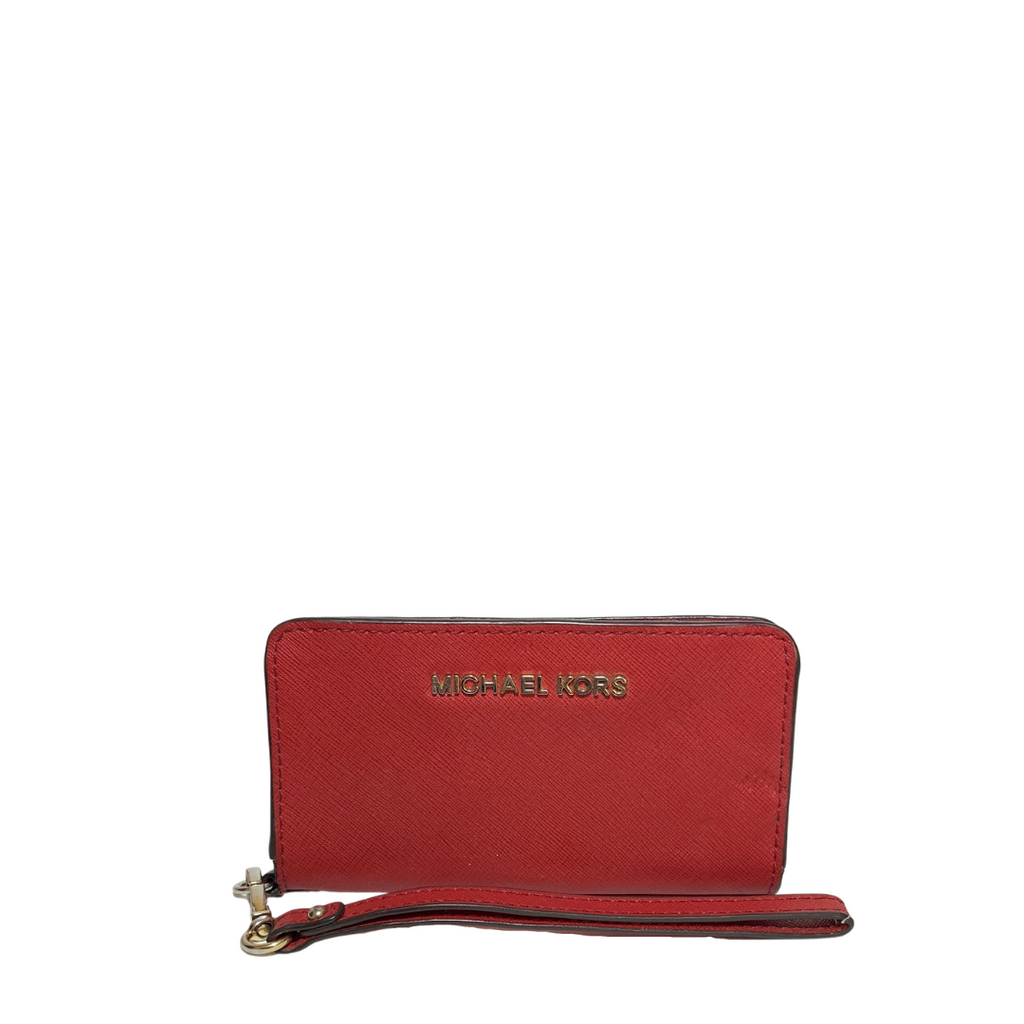 Michael Kors Red Leather Wristlet Wallet | Pre Loved | | Secret Stash