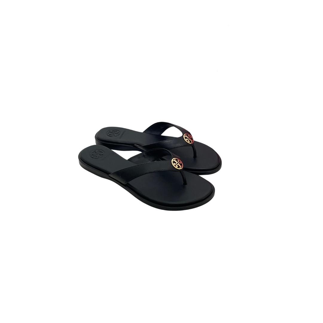 Tory Burch Black Leather 'Benton' Thong Sandals | Like New | | Secret Stash