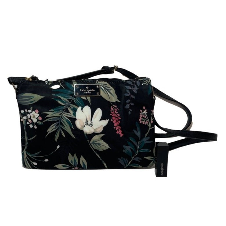 Kate Spade Black Floral Print Nylon Crossbody Bag | Gently Used | | Secret  Stash