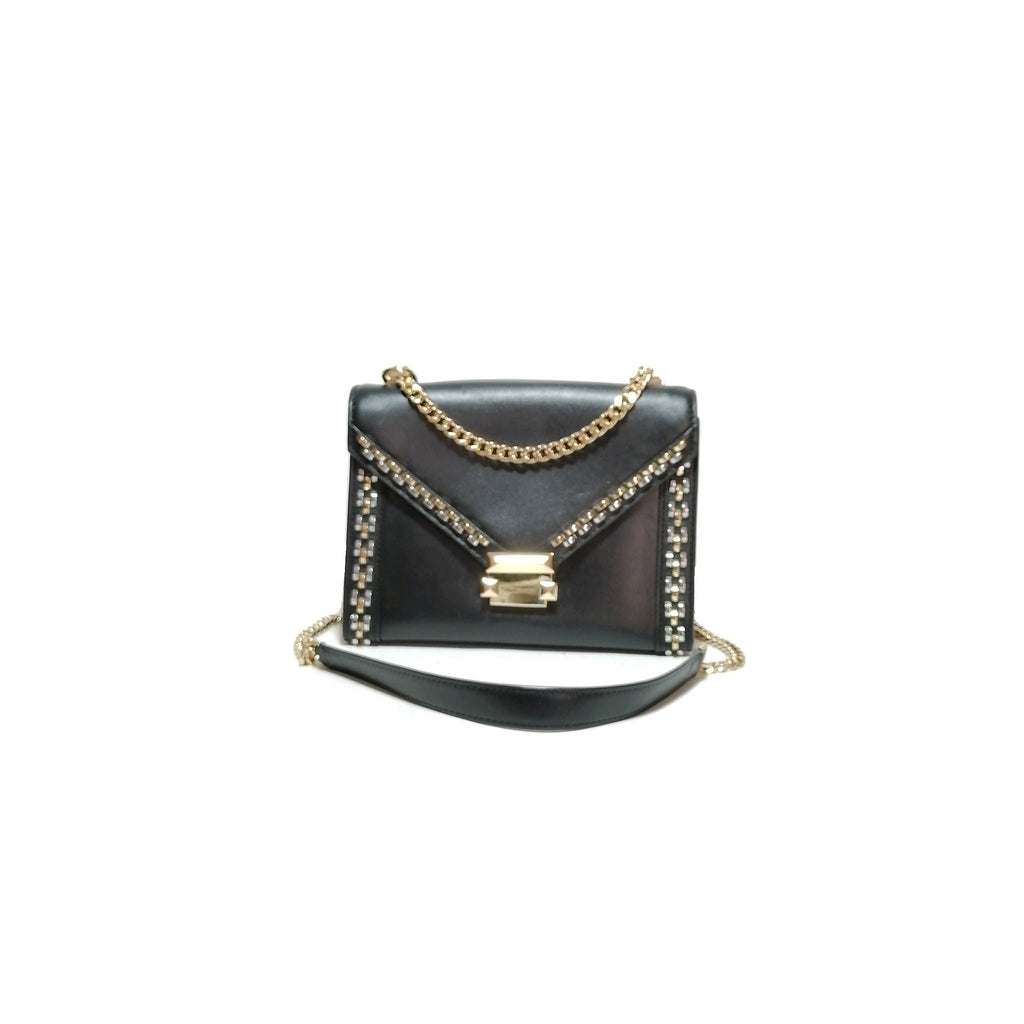 Michael Kors Black Leather Gold Chain Shoulder Bag | Pre Loved ...