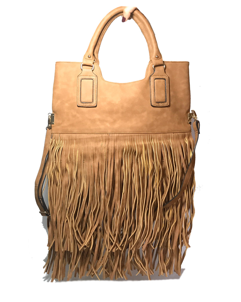 ALDO Tan Leatherette Fringe Bag | Gently Used | | Secret Stash