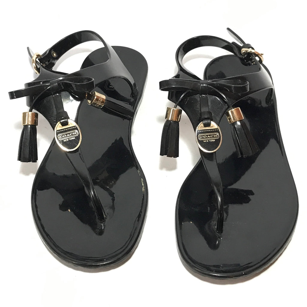 Coach Black Helma Jelly Thong Sandals | Gently Used | | Secret Stash