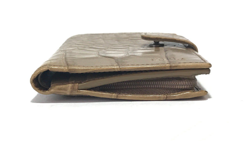 Furla Tan Leather Croc Print Wallet | Gently Used | | Secret Stash