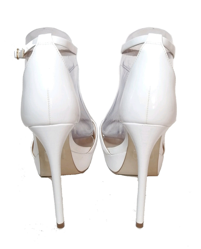Steve Madden White Strappy Platform Heels | Like New | | Secret Stash