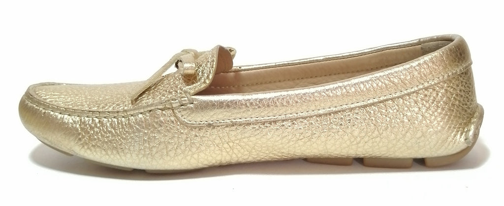 Prada Gold Pebbled Leather Driving Loafers | Gently Used | | Secret Stash