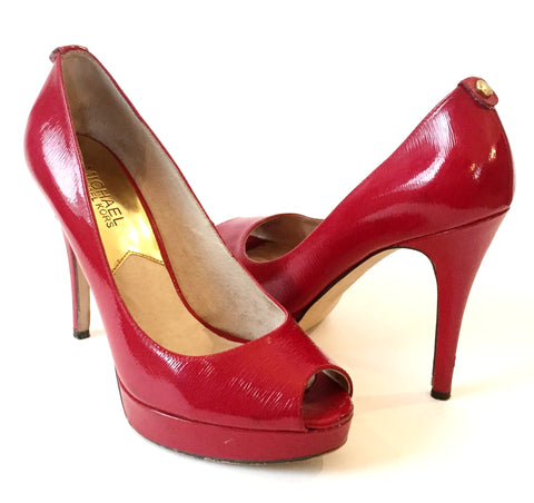 michael kors red patent shoes