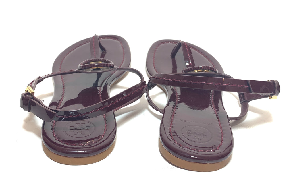 Tory Burch Burgundy Patent Leather 'Dillan' Thong Sandals | Like New | |  Secret Stash