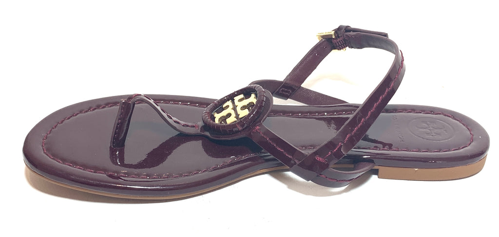 Tory Burch Burgundy Patent Leather 'Dillan' Thong Sandals | Like New | |  Secret Stash