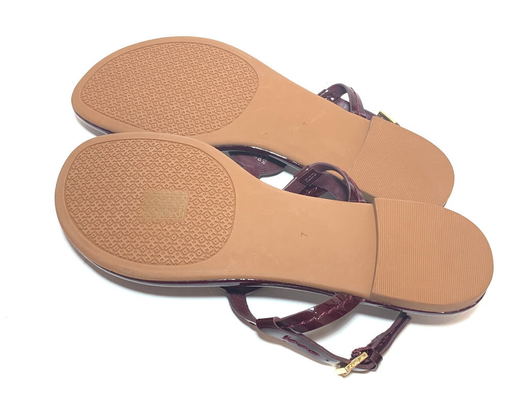 Tory Burch Burgundy Patent Leather 'Dillan' Thong Sandals | Like New | |  Secret Stash