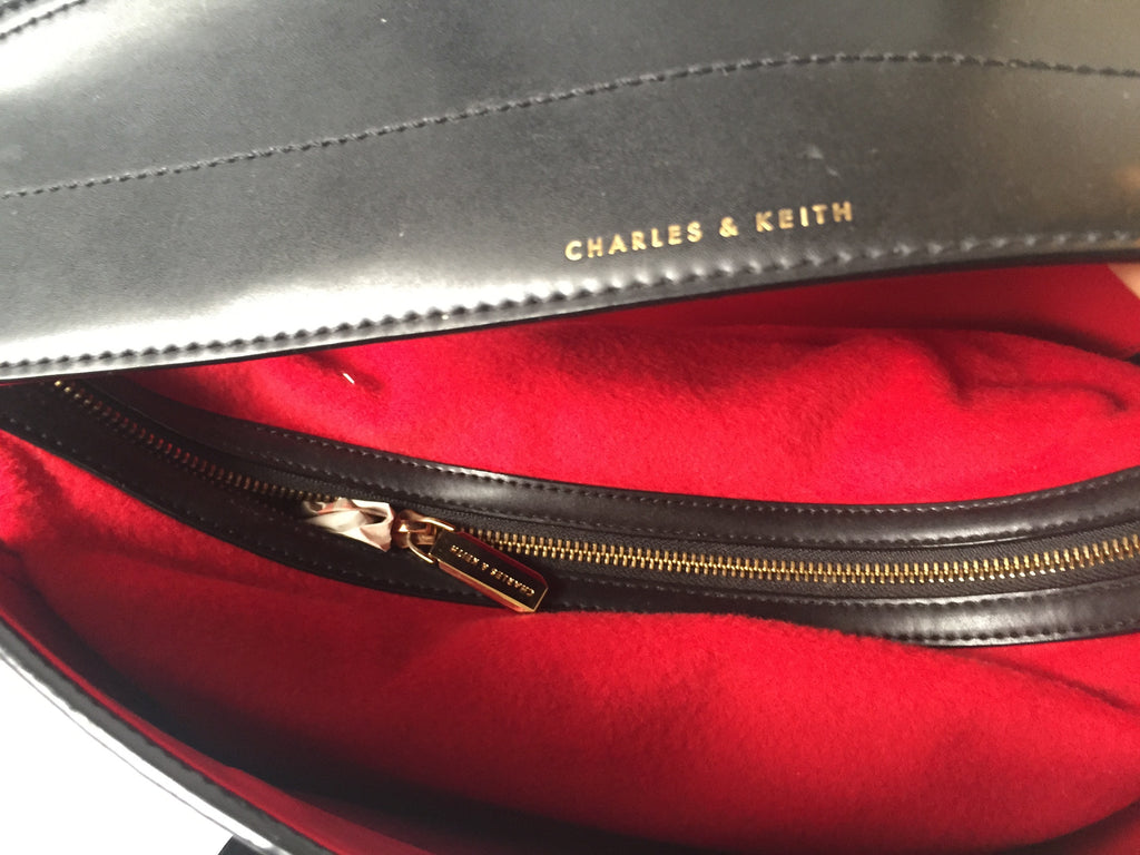 Charles & Keith Black Leather Tote Bag | Gently Used | | Secret Stash