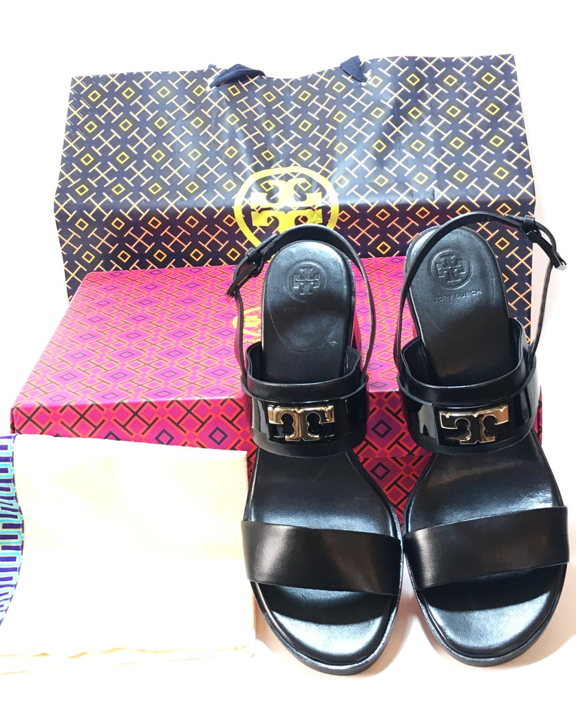 Tory Burch Black GIGI Two Band Leather Slingback Sandals | Brand New | |  Secret Stash