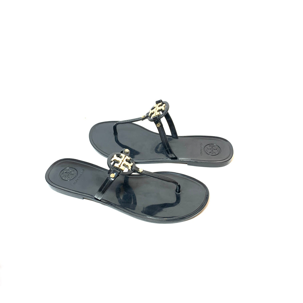 Tory Burch Black Miller Jelly Thong Sandals | Gently Used | | Secret Stash