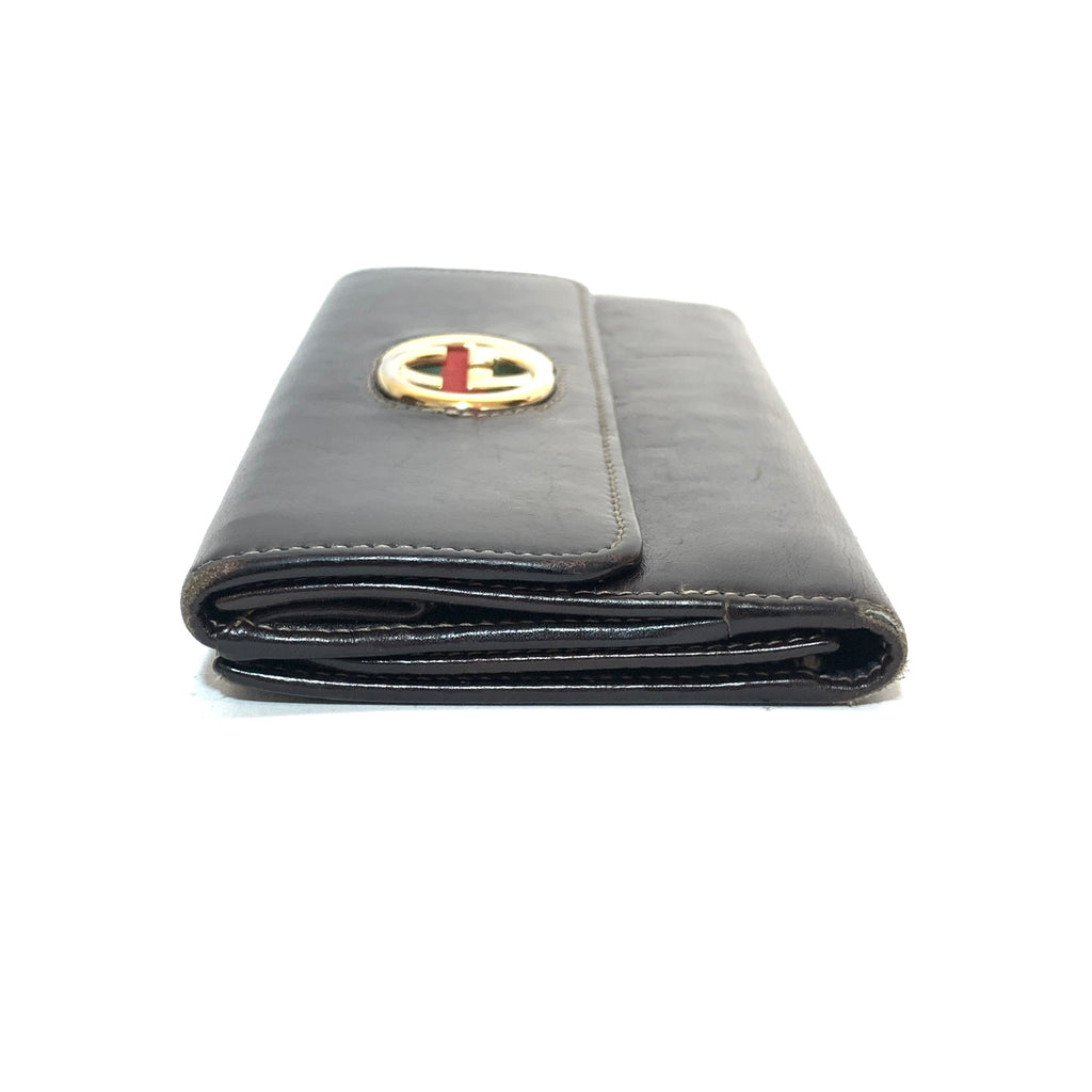 Gucci Brown Leather Logo Envelope Wallet | Pre Loved | | Secret Stash