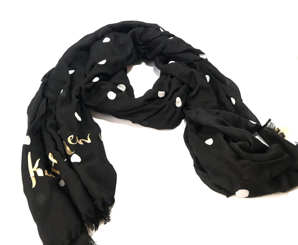 Kate Spade Black & White Polka Dot Scarf | Gently Used | | Secret Stash