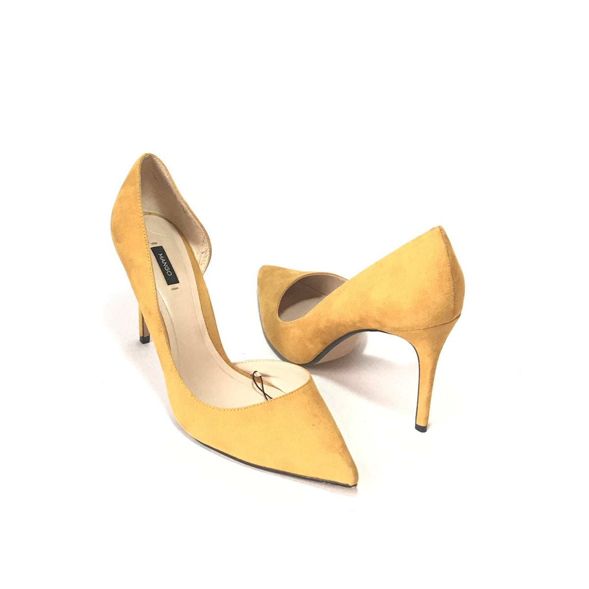 MANGO Mustard Yellow Suede Pumps 