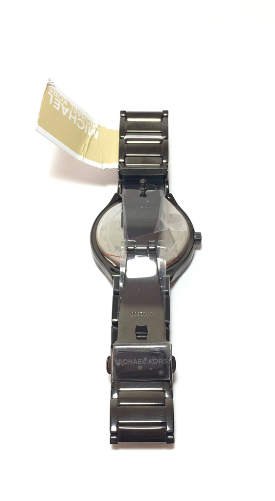 Michael Kors Gunmetal Grey MK3410 Rhinestone Watch | Brand New |