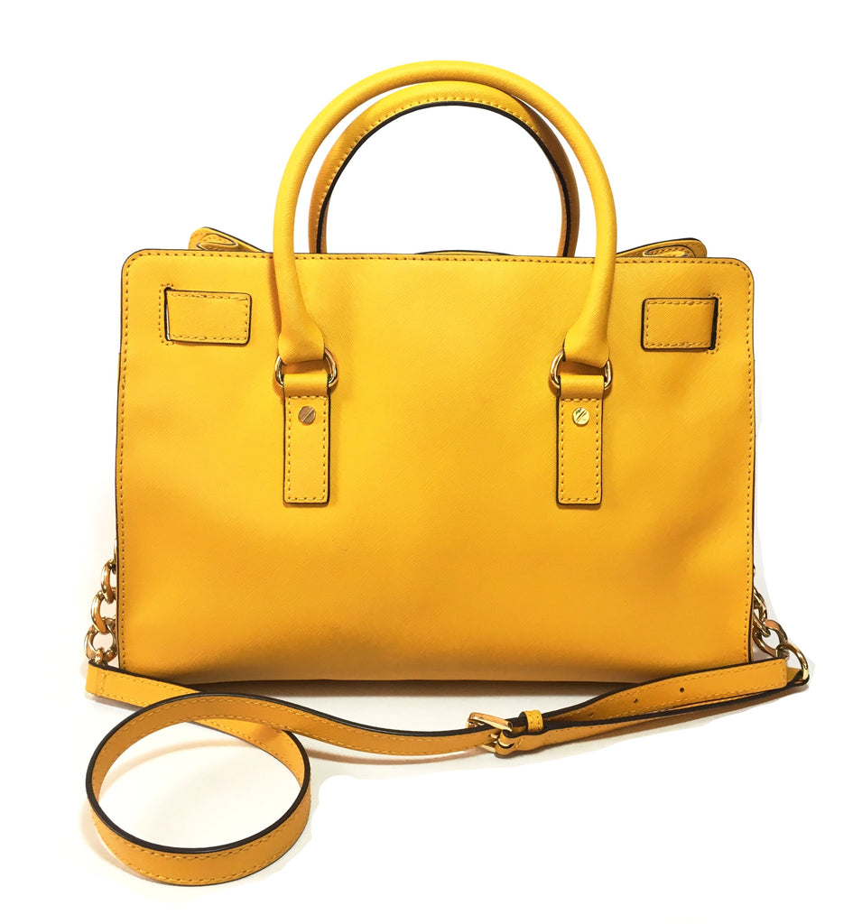 Michael Kors Mustard 'Hamilton' Lock Tote | Pre Loved | | Secret Stash