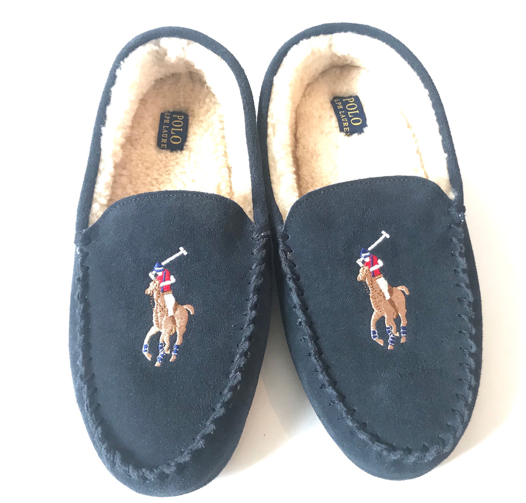 POLO Ralph Lauren Men's Markel Moccasin Sheepskin Slippers | Brand New ...