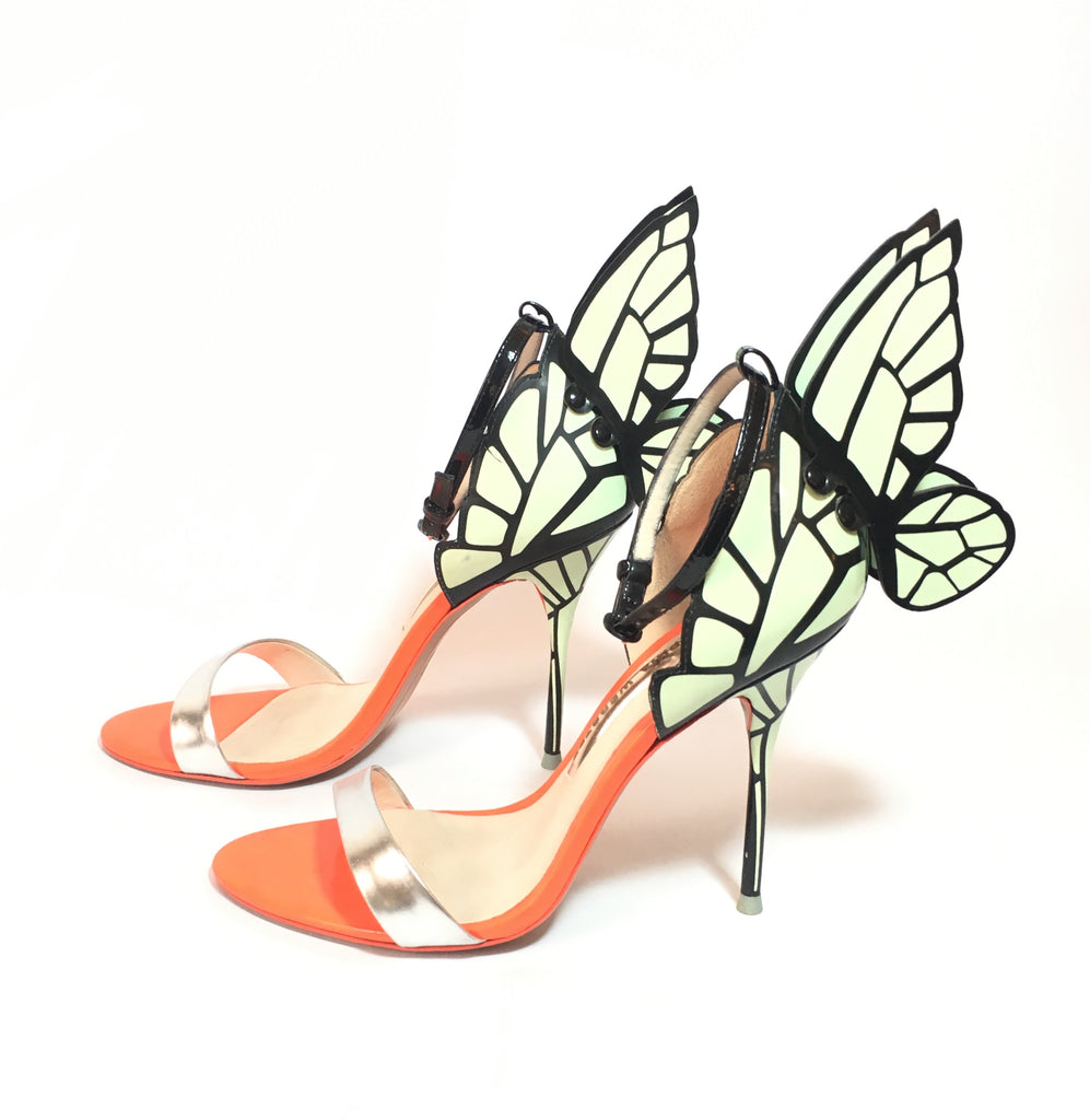 Sophia Webster 'Chiara Butterfly Wing' Mint Silver Heels | Gently Used ...