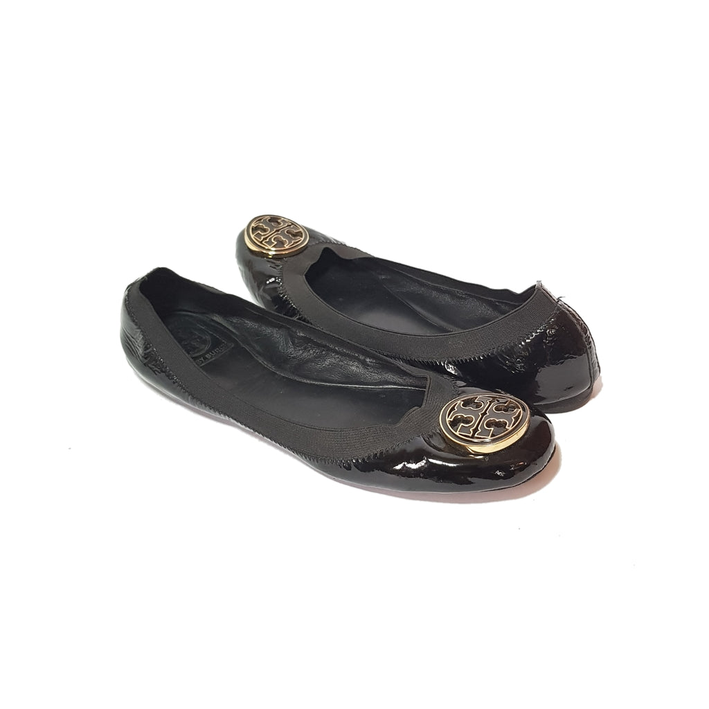 Tory Burch 'Caroline' Black Patent Leather Ballet Flats | Pre Loved | |  Secret Stash