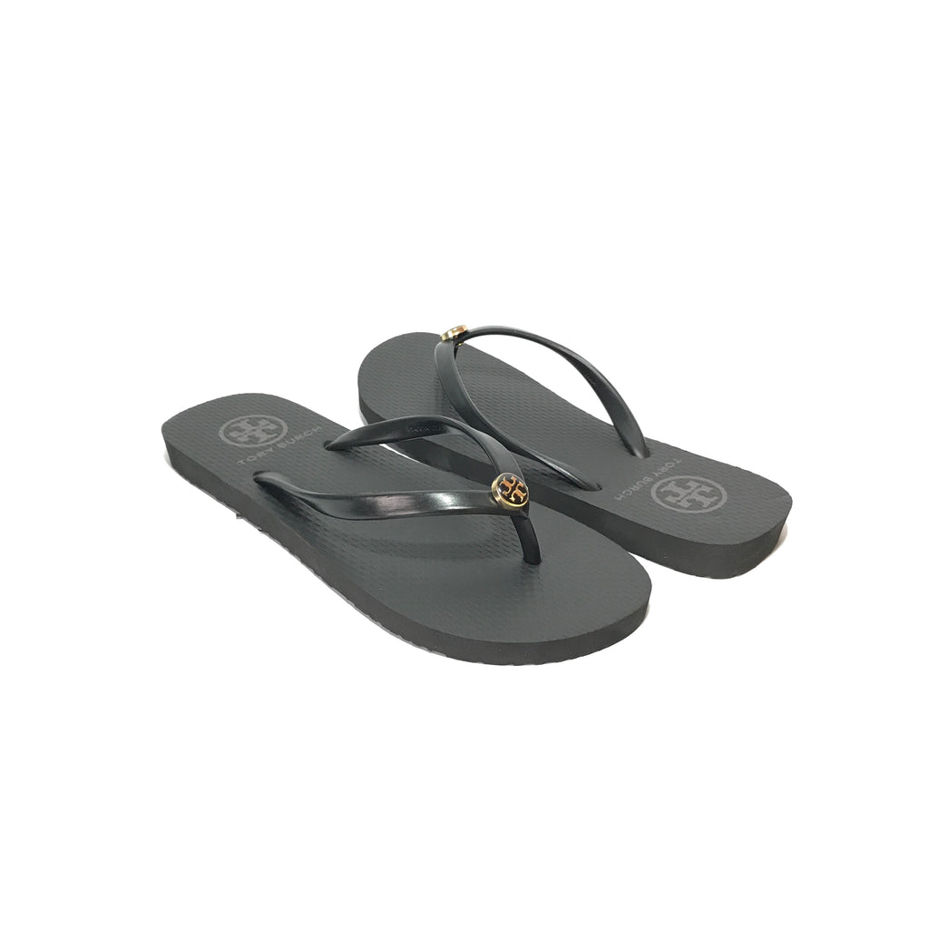 Tory Burch Black Rubber Flip Flops | Like New | | Secret Stash