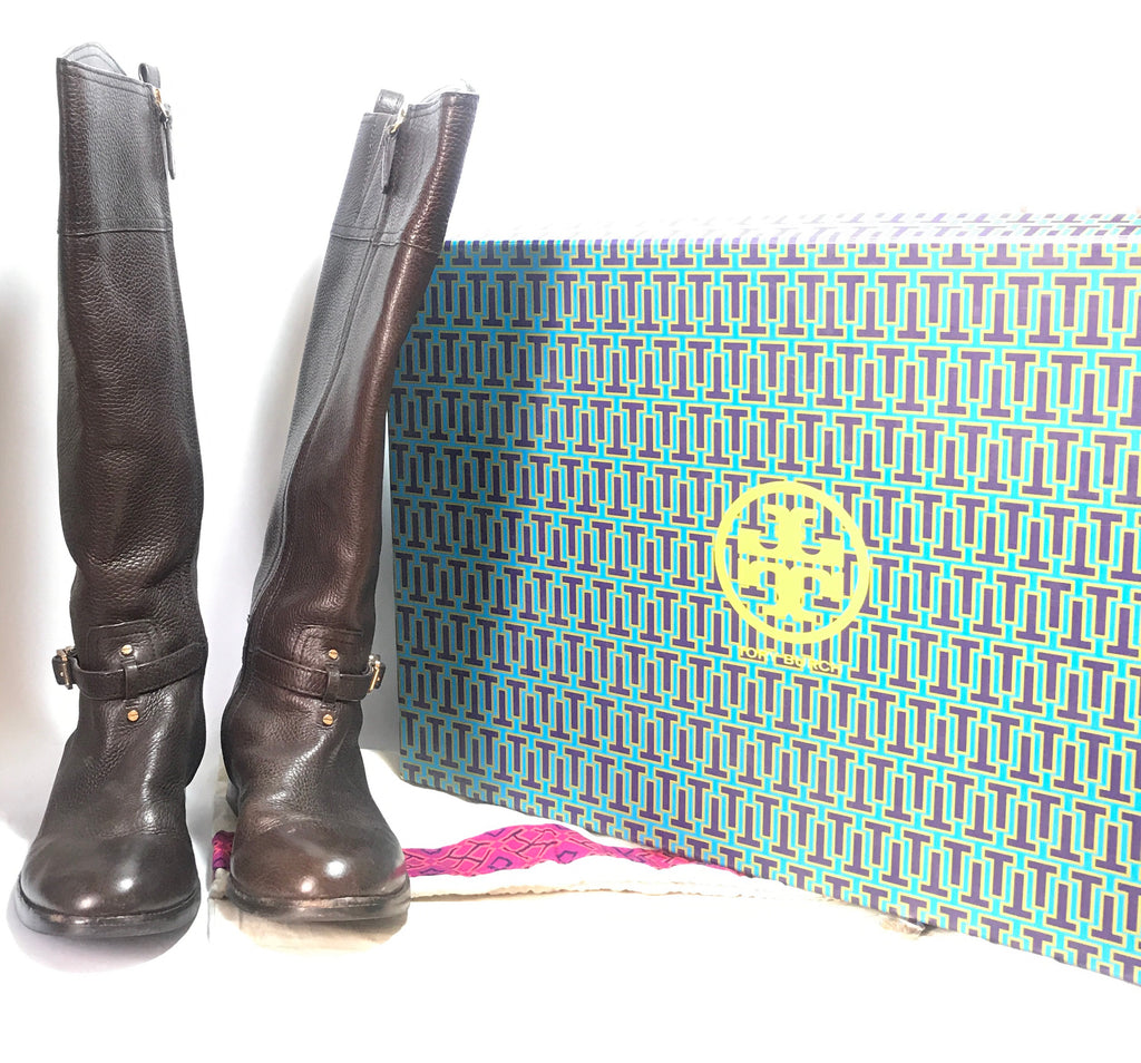 Tory Burch Brown Leather Boots | Pre Loved | | Secret Stash