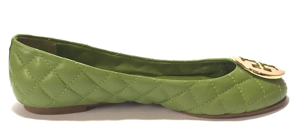 Tory Burch Green Quinn Quilted Ballet Flats | Gently Used | | Secret Stash