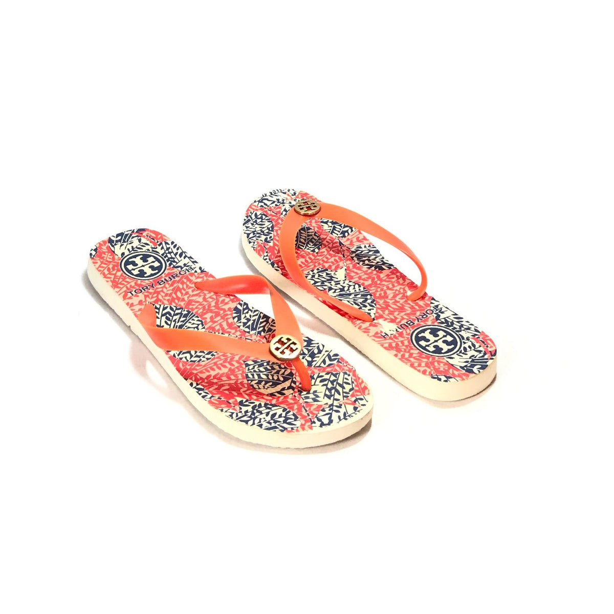 tory burch orange flip flops