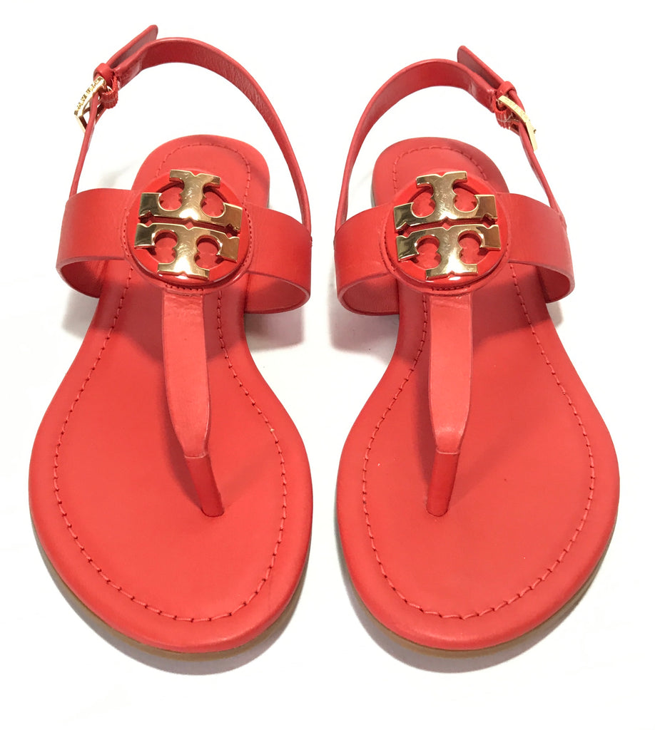 Tory Burch Coral Leather 'Selma' Sandals | Brand New | | Secret Stash